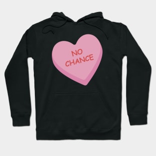 "No Chance" Pink Candy Heart Hoodie